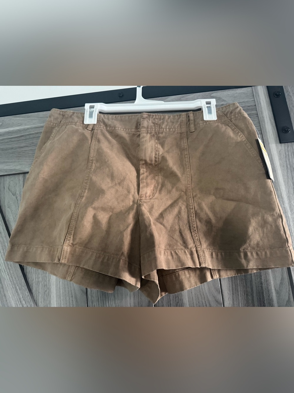 Women's Brown Cotton Blend Casual Shorts